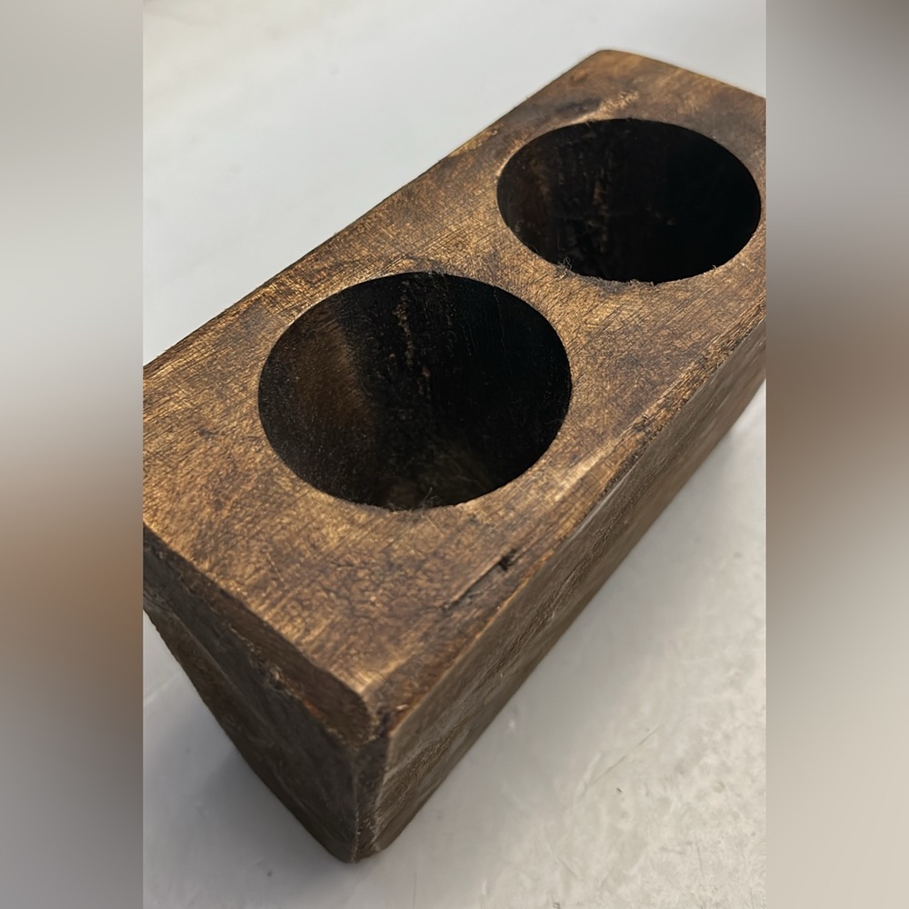 Rustic Wooden Double Holder